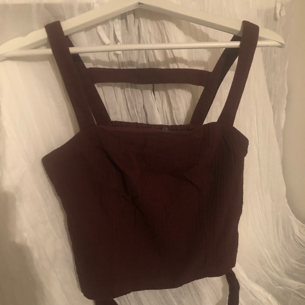 Anthropologie Brown crop top size Small